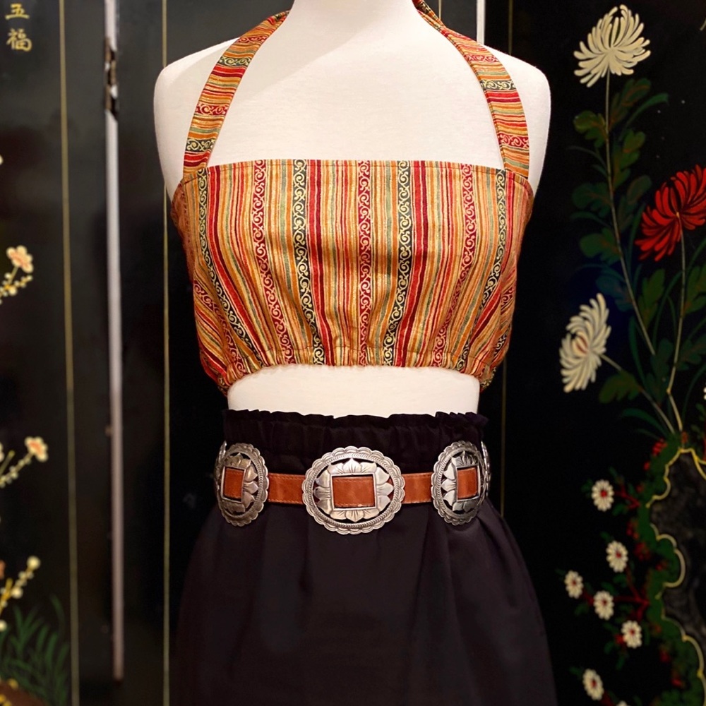 Handmade square neck halter top